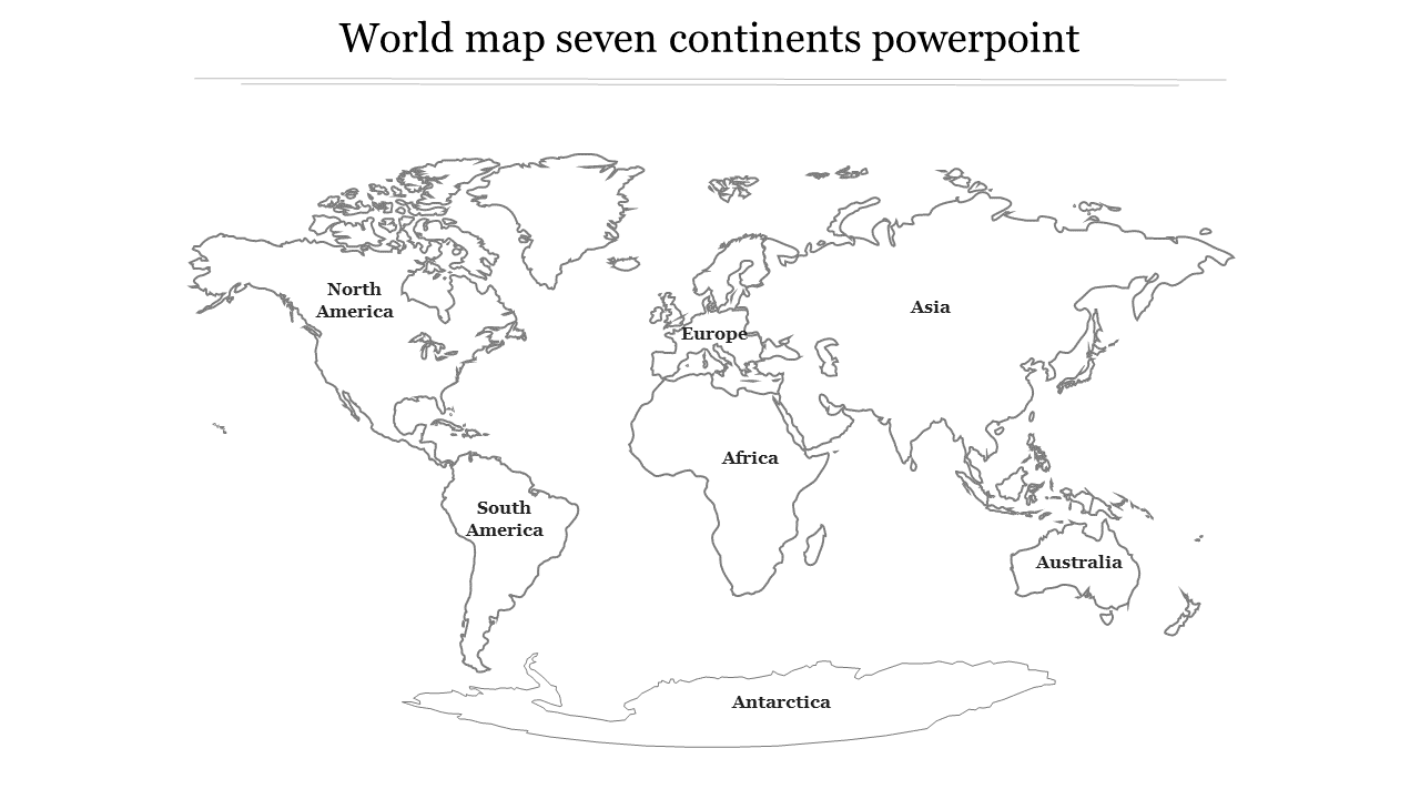 World map seven continents powerpoint